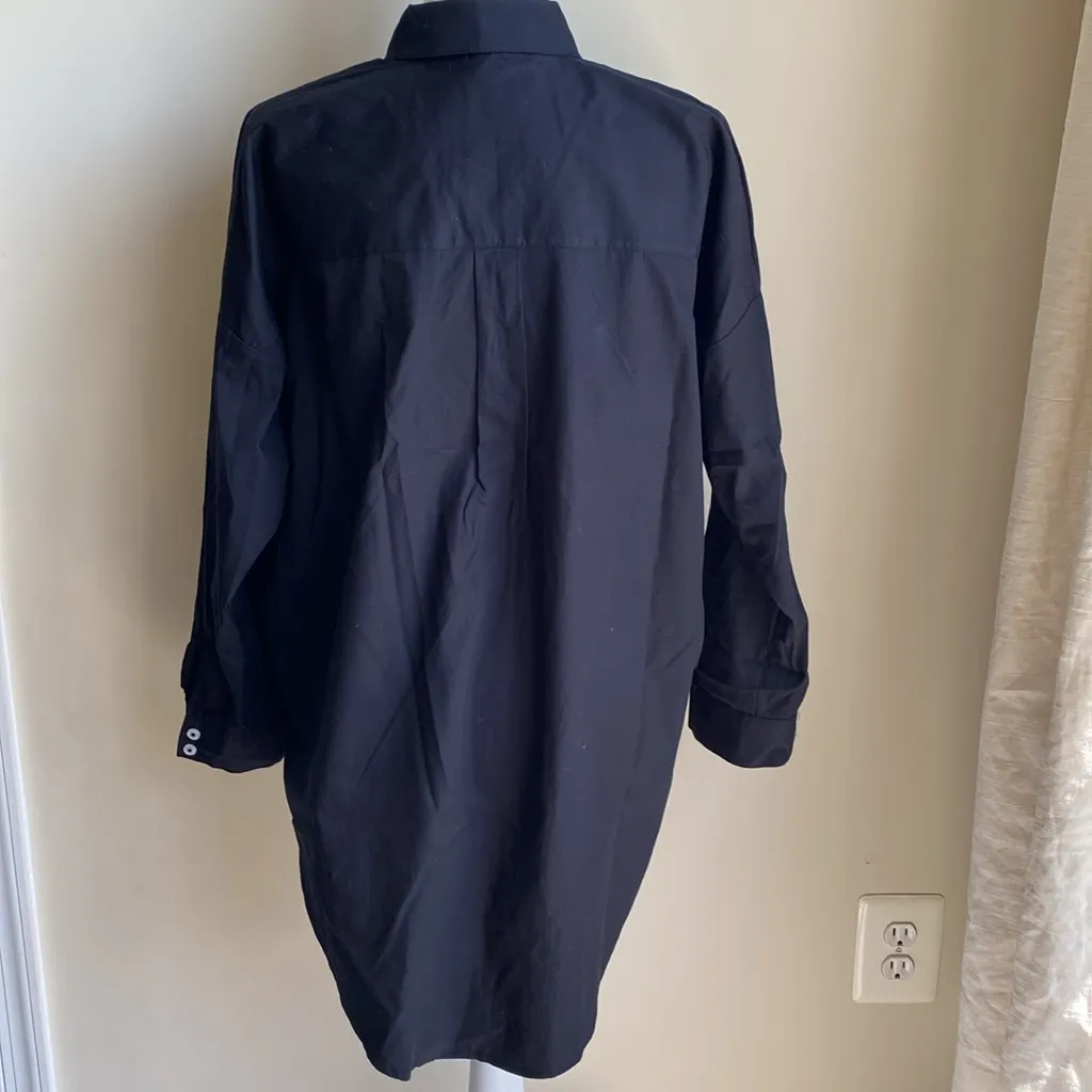 Anthropologie Oversized Long Tail Collared Button Down Shirt - Image 3