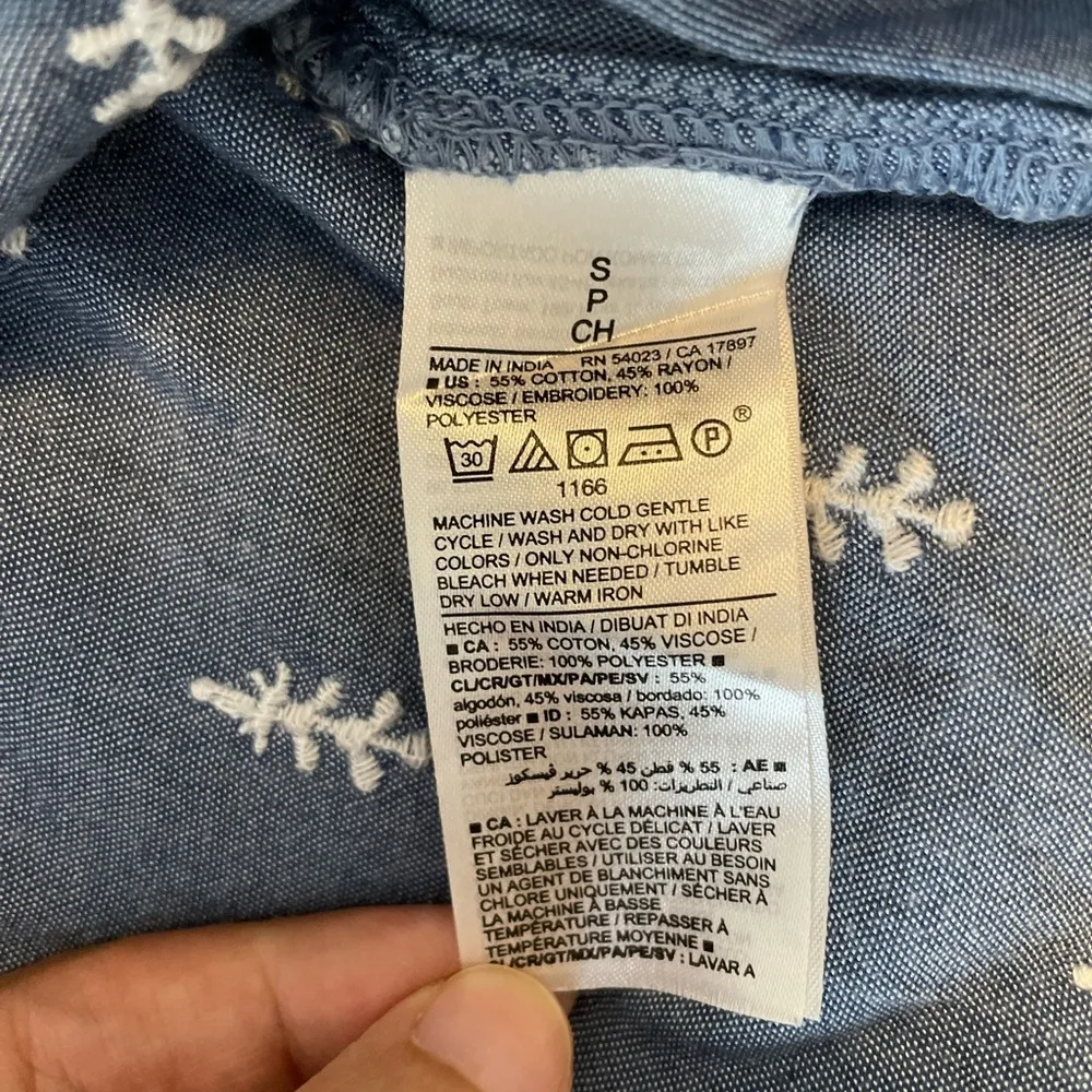 OLD NAVY Puffed-Sleeve Embroidered Poet Swing Blouse Size S NWT - Image 8