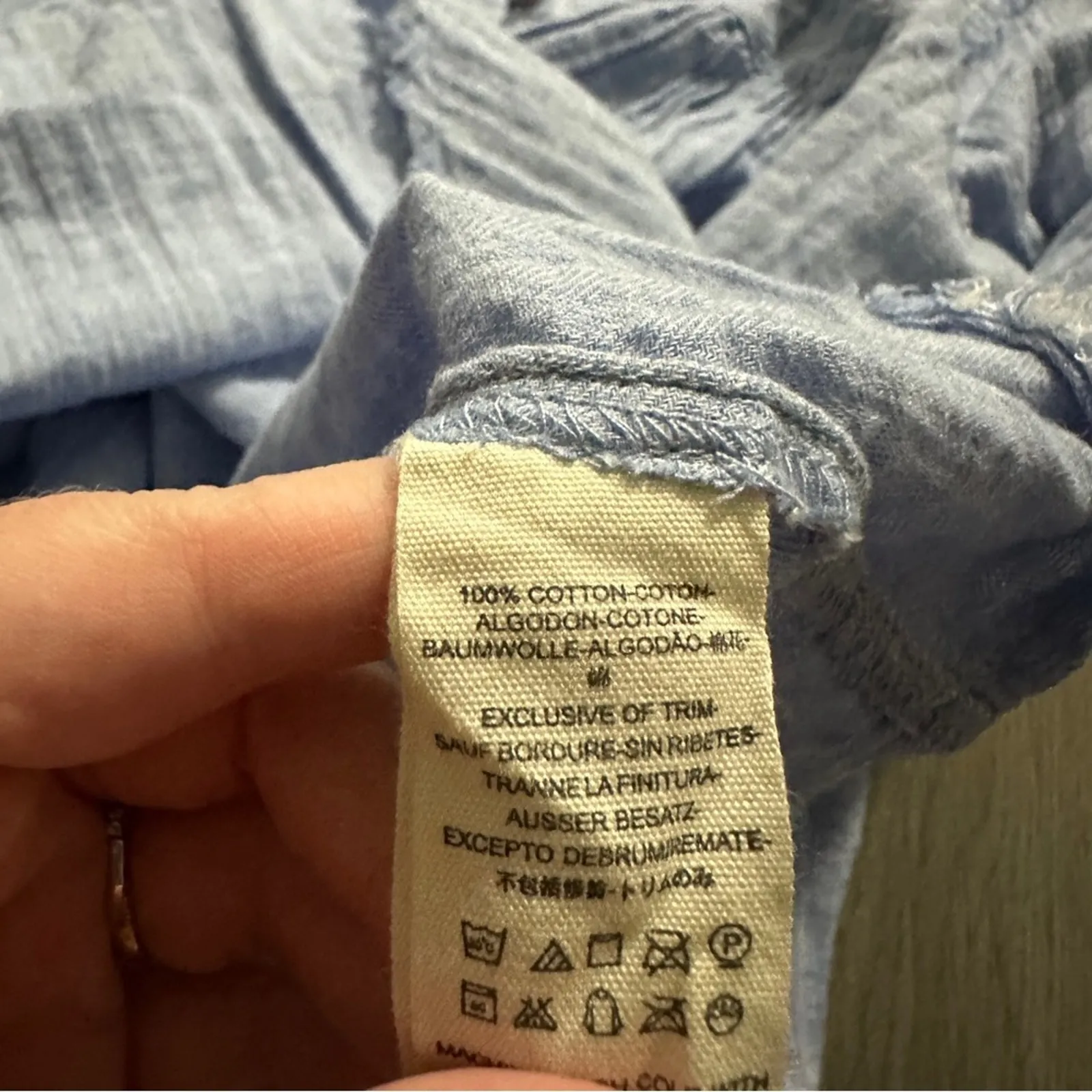 We‎ the Free People Sand Dune Long Sleeve Henley Top in Blue Size M NEW - Image 7