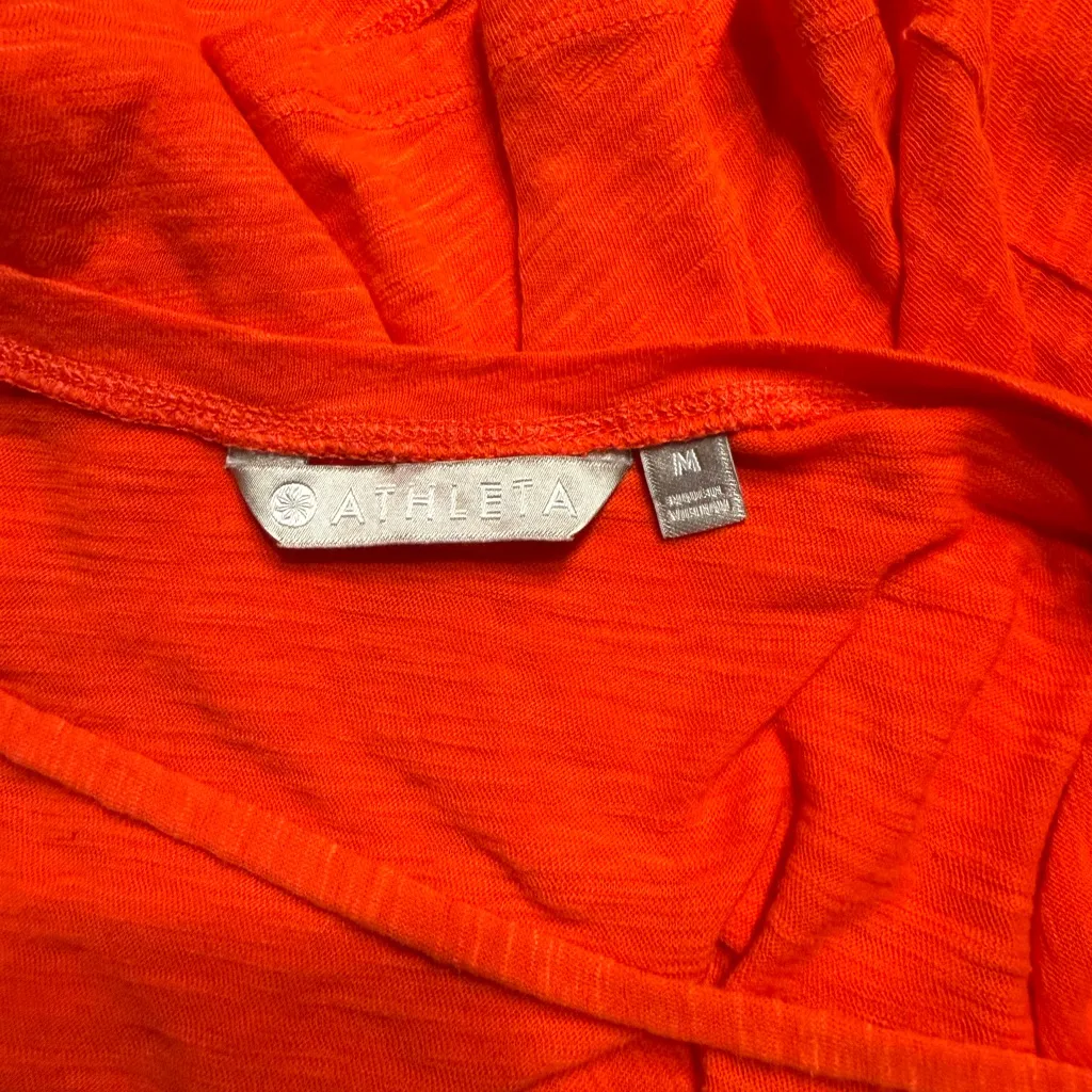 Athleta Red Basic Cotton Top w/ Cutout Back - Size Medium - Image 4