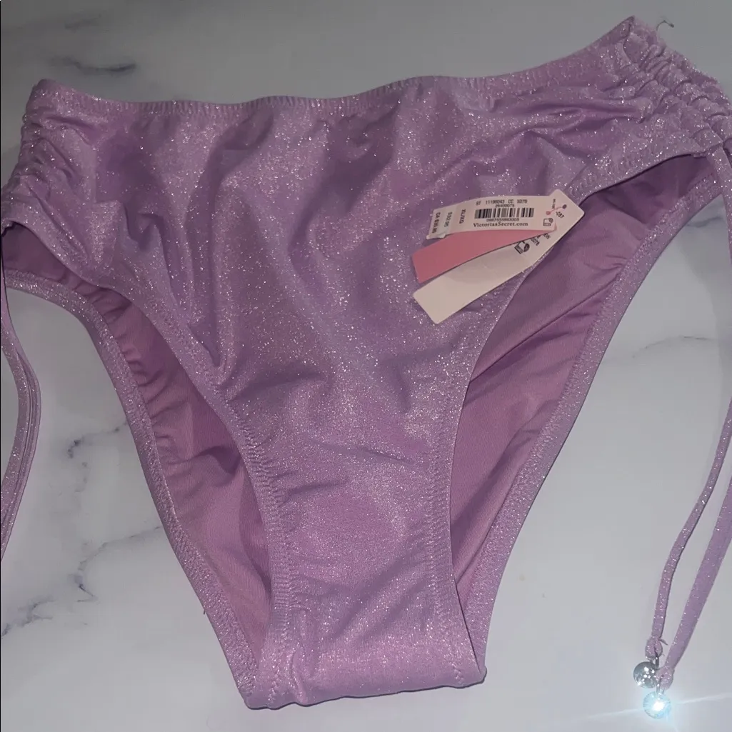 Victoria’s Secret High waisted Cheeky Shimmery Purple Bikini Bottom XL - Image 10