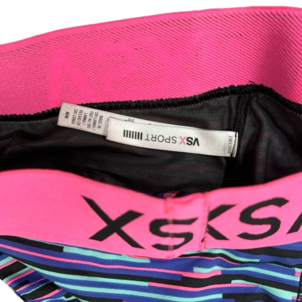 Victoria’s Secret VSX SPORT Pink Multicolor Striped Sports Bra Medium Blue - Image 4