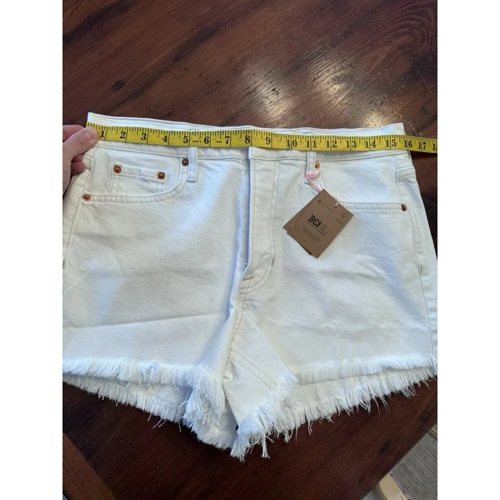 Boden Rigid Beach Shorts Ecru/white Denim Cut Off Shorts Womens NWT Size 29 White - Image 4