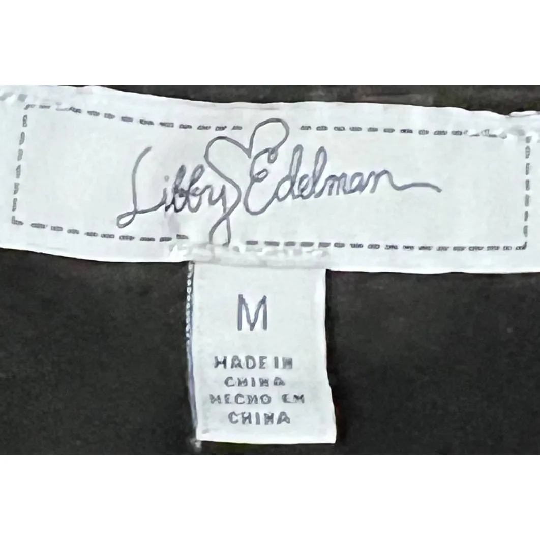 Libby Edelman Women's Black Embossed Pattern‎ Dress Bell Sleeves Size M - Image 3