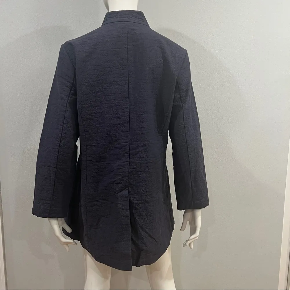 Eileen Fisher Tencel Blend Frog Closure Button Jacket - Image 6