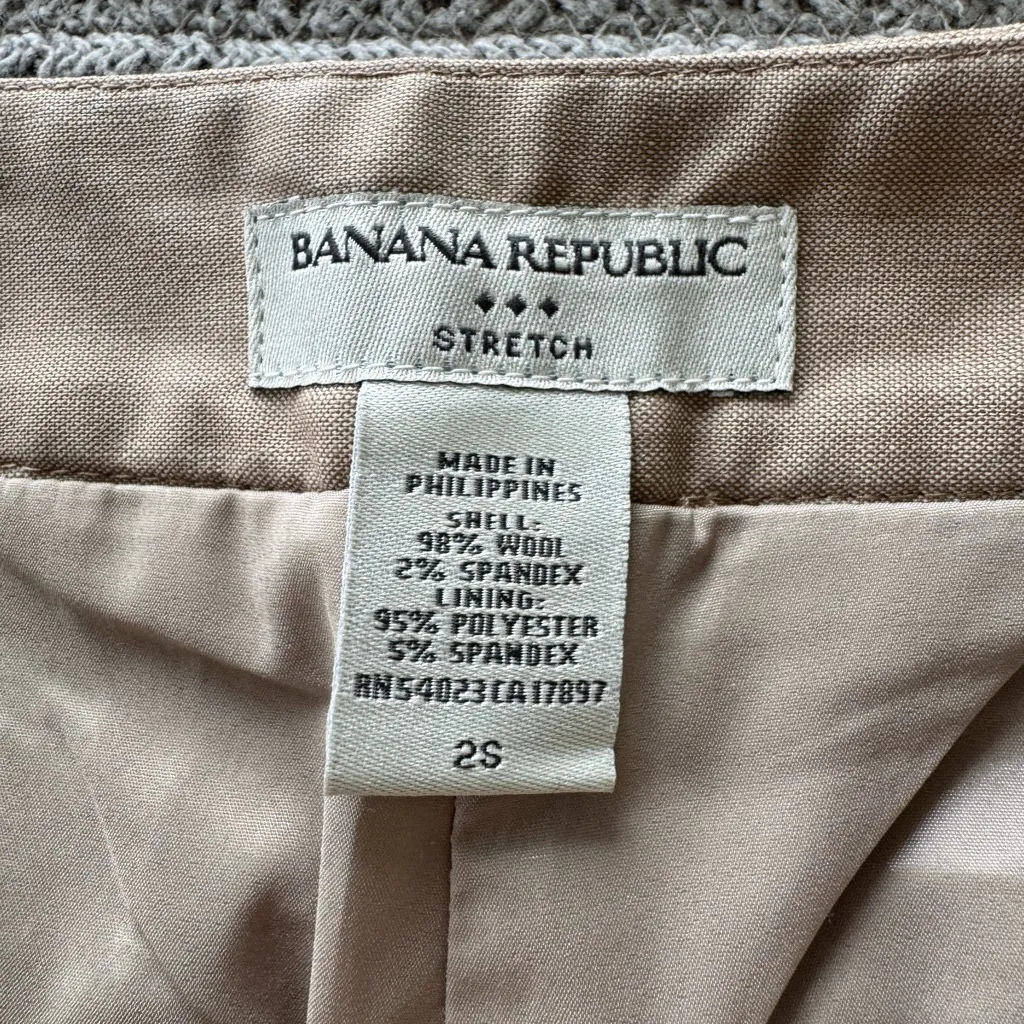 Banana Republic Tan All Season Wool Trousers Dress Pants Size 2 Short - Image 5