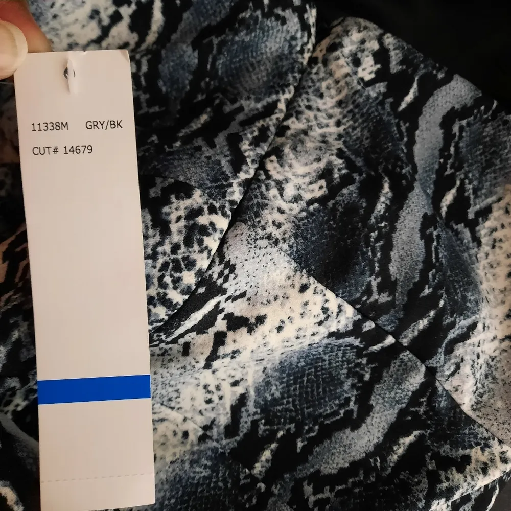 Jump Apparel Women's Large Strapless Bodycon Stretch Mini Dress Gray Print Zip - Image 11