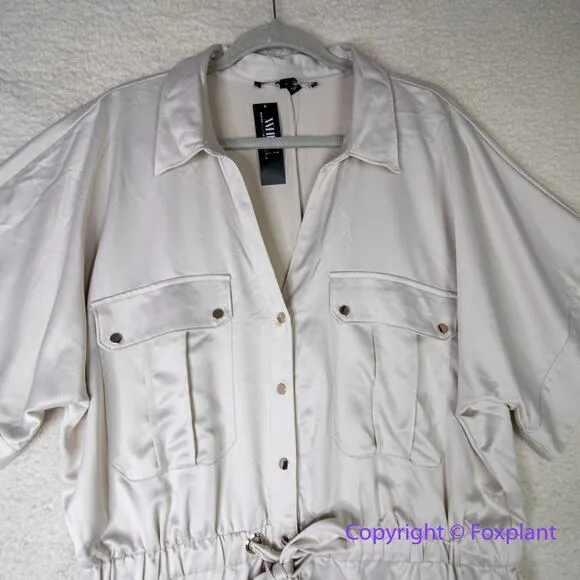New! White House Black Market Short Sleeve Utility Shirt‎ Dress size XL - Image 5