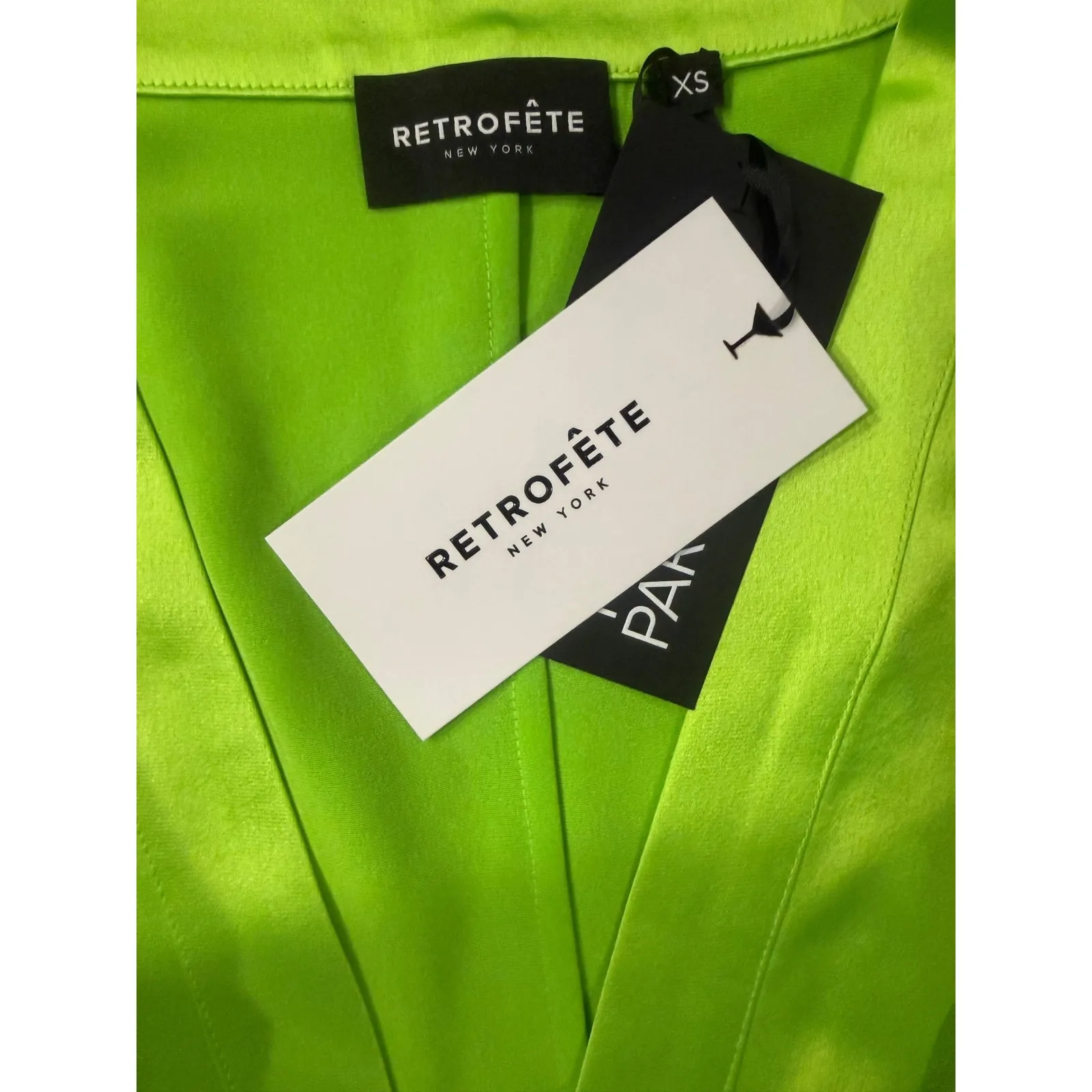 Retrofête Svea Fresh Lime Tie Front Bell Sleeve Blouse NWT XS Green - Image 5