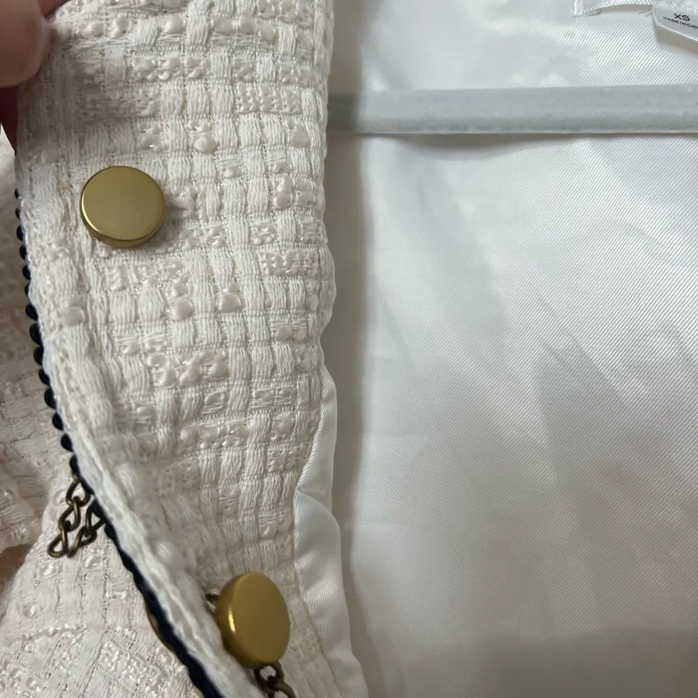 Line and Dot  Avery Cropped Chain-Embellished Top - Image 6