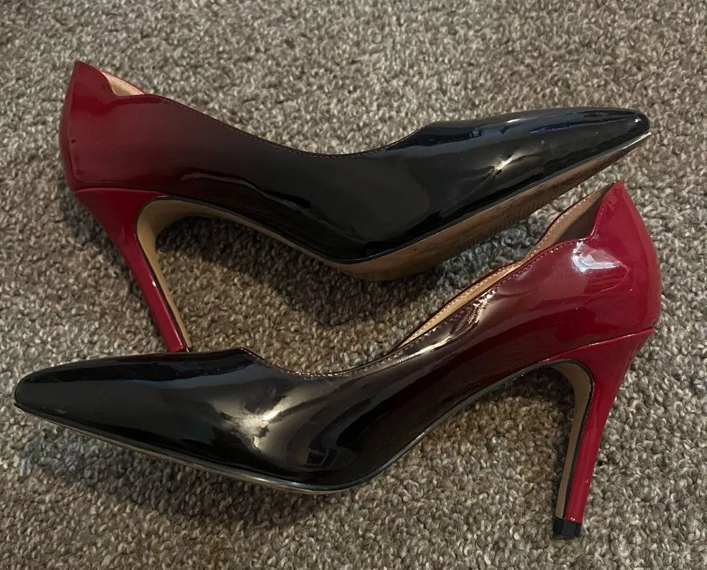 Joy in love shoes women's Pumps high Heel Size7.5 Patent Red & black fade Size 7.5 - Image 3