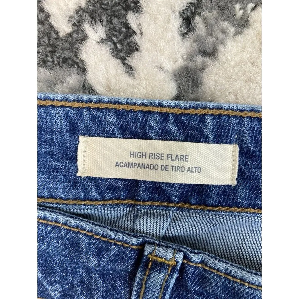 New Universal Thread High Rise Flare Jeans Womens 17 Short Med Wash Vtg Stretch - Image 4