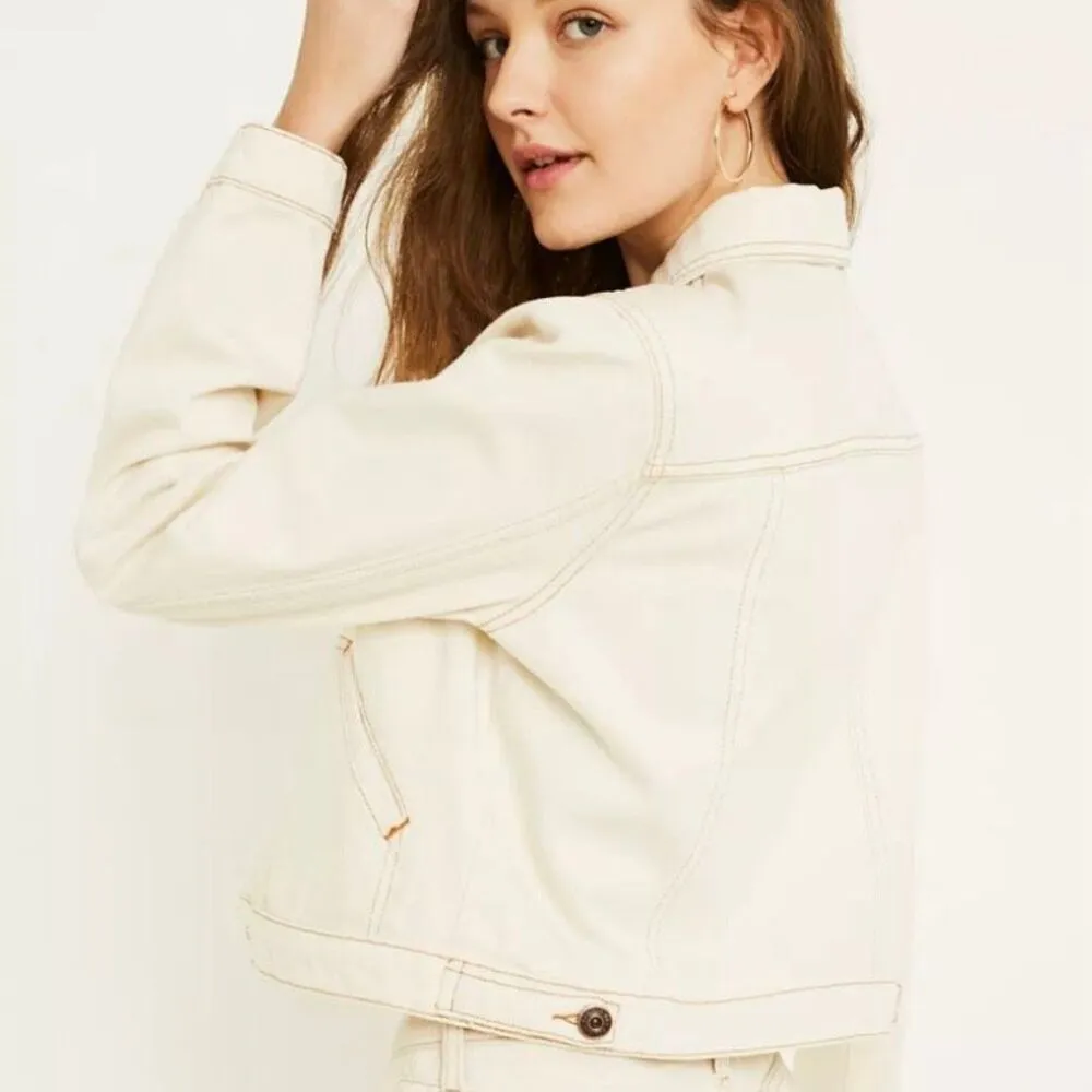 BDG x URBAN OUTFITTERS | Ivory Cream Ecru Jean Western Denim Jacket | Small - Image 2