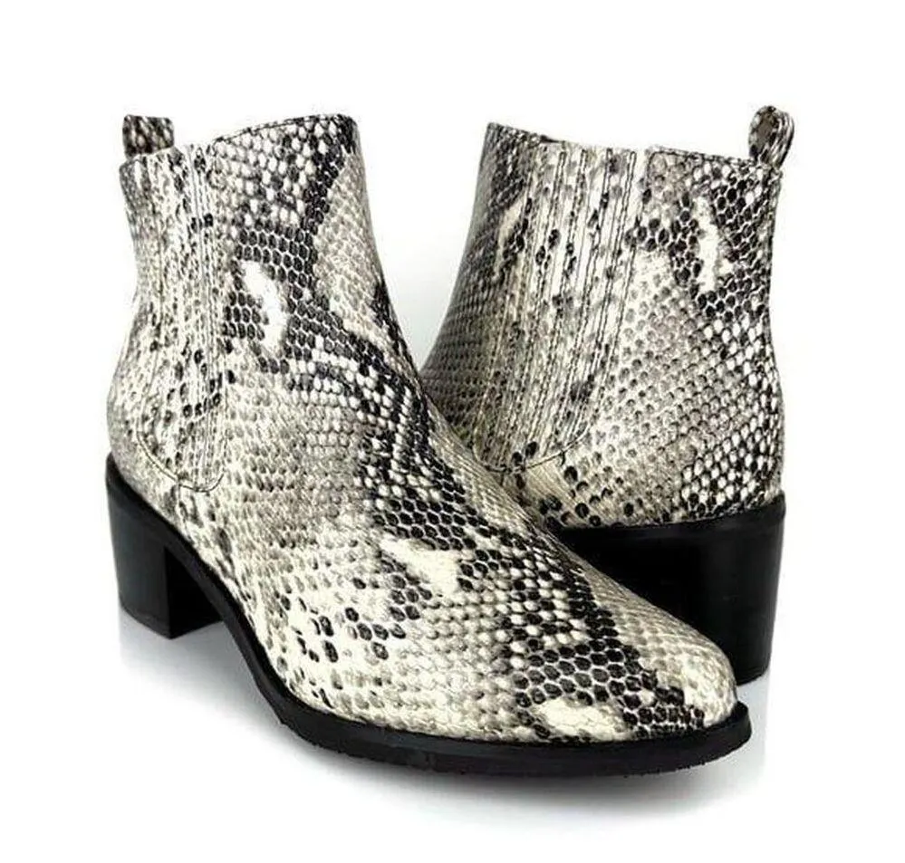 BLONDO western waterproof Elvina Bootie in Natural Snake 8.5 W - Image 2
