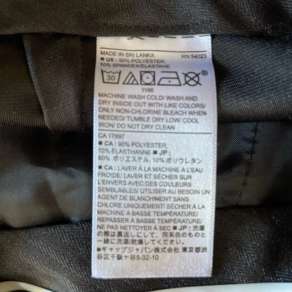 BANANA REPUBLIC Velvet Feel Tapered Fit Cropped Straight Leg Pants Black Size 8 - Image 10