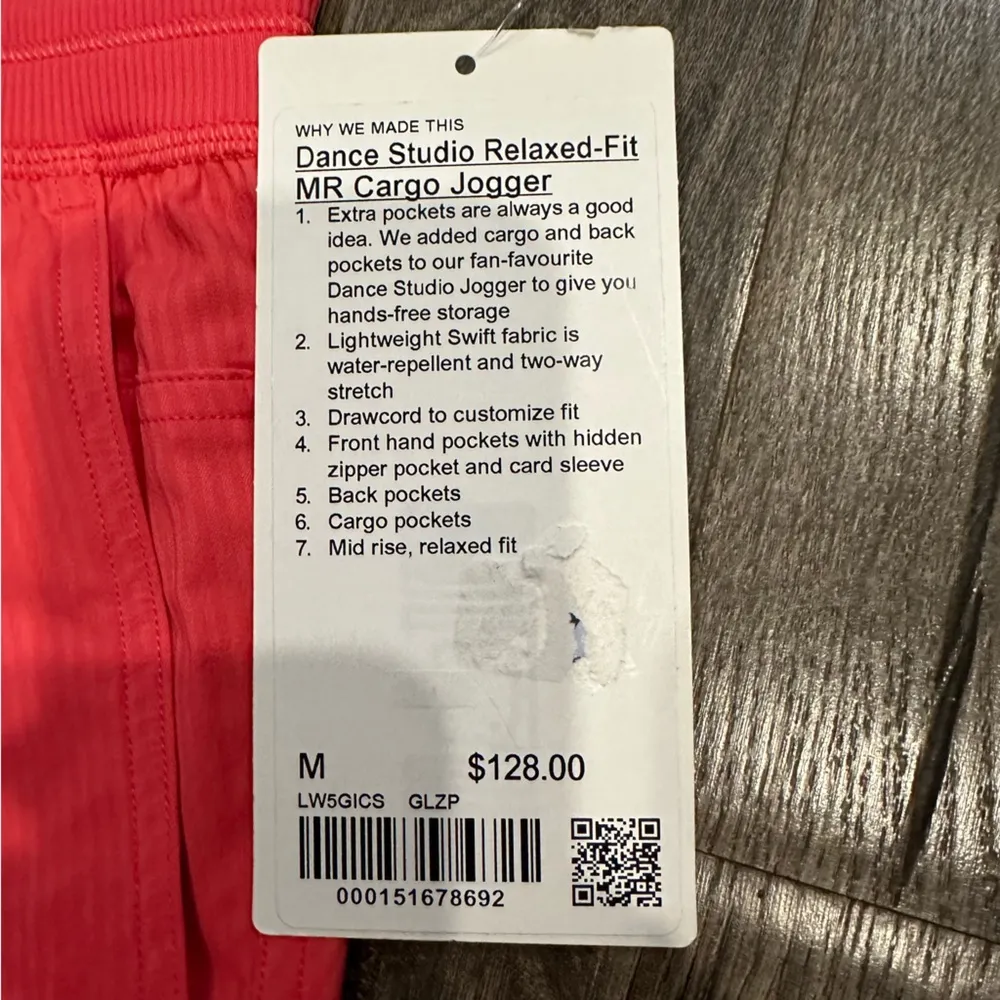 Lululemon Dance Studio Pants Relaxed Fit Mid Rise Cargo Jogger Glaze Pink Size M - Image 9