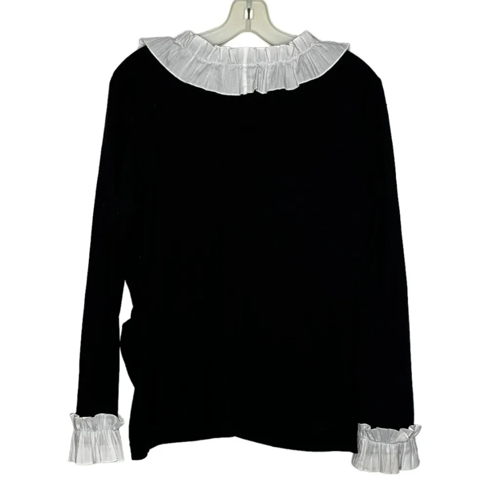 Vintage Nexx Silk Blend Cardigan Sweater with Blouse Accents‎ White Size L - Image 5