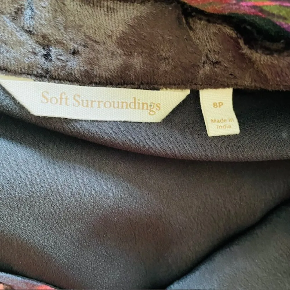 Soft Surroundings Witchy Gothic Art Nouveau Velvet Maxi Dress Oversized 8 Petite - Image 9