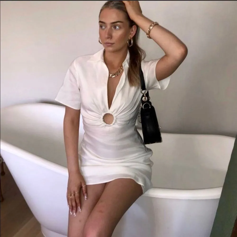 Zara NEW white linen dress - Image 6