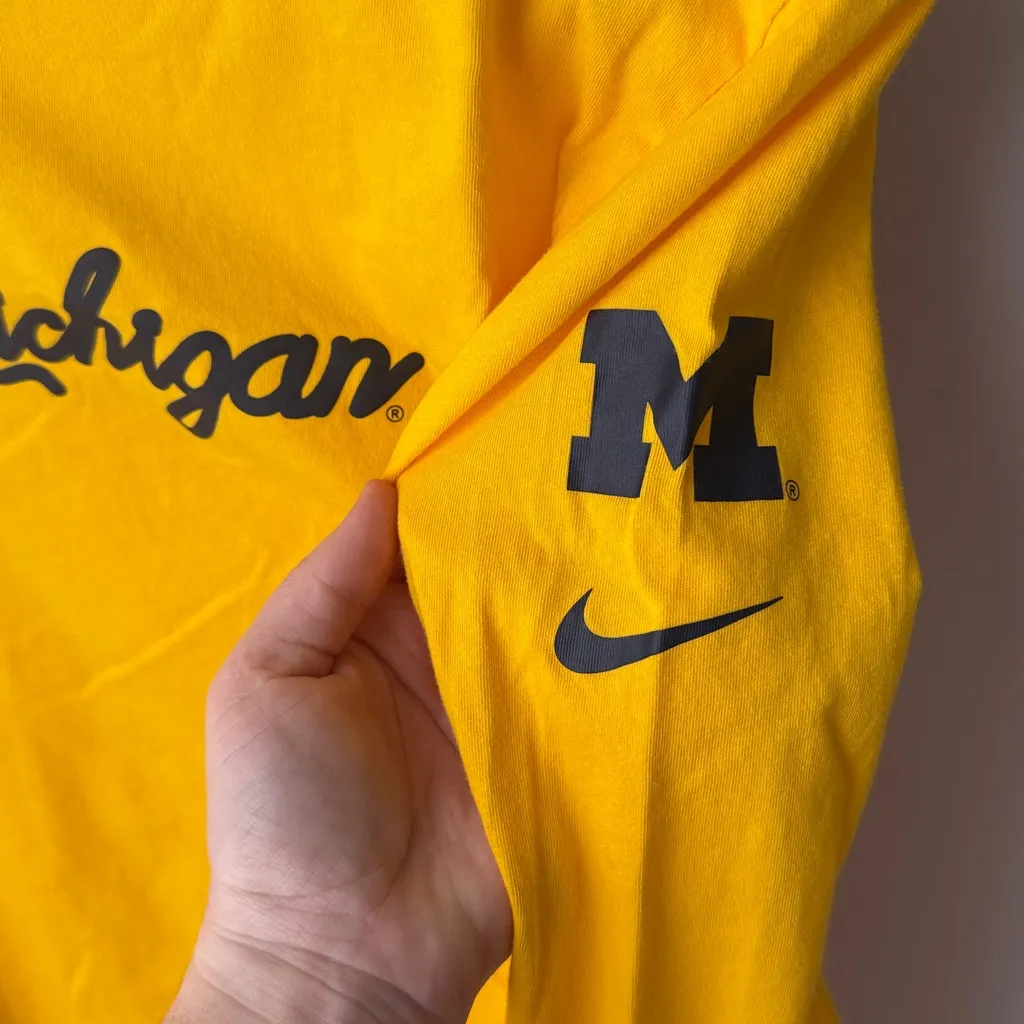 The Nike Tee Women’s Long Sleeve University of Michigan Crew Neck Shirt - Image 3