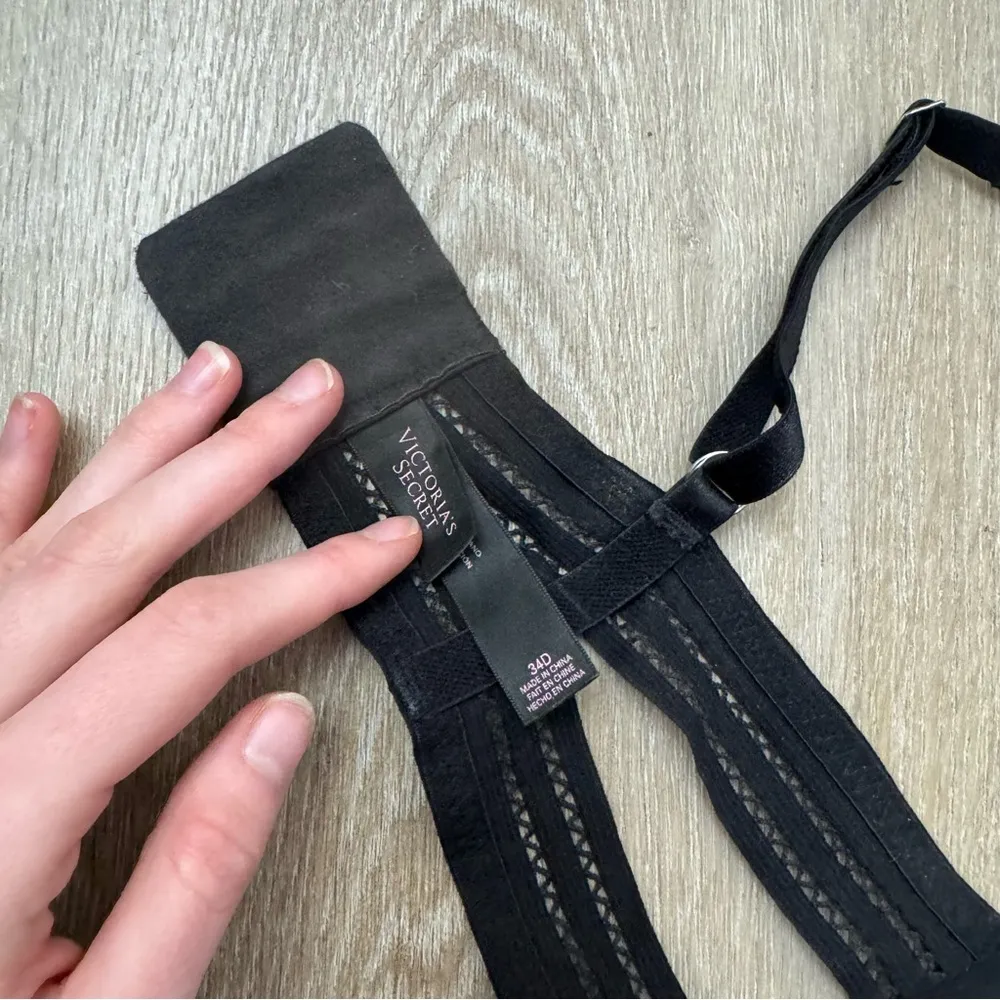 Victoria’s Secret Unlined Sheer Black Lace Bows Bralette Bra - Image 8