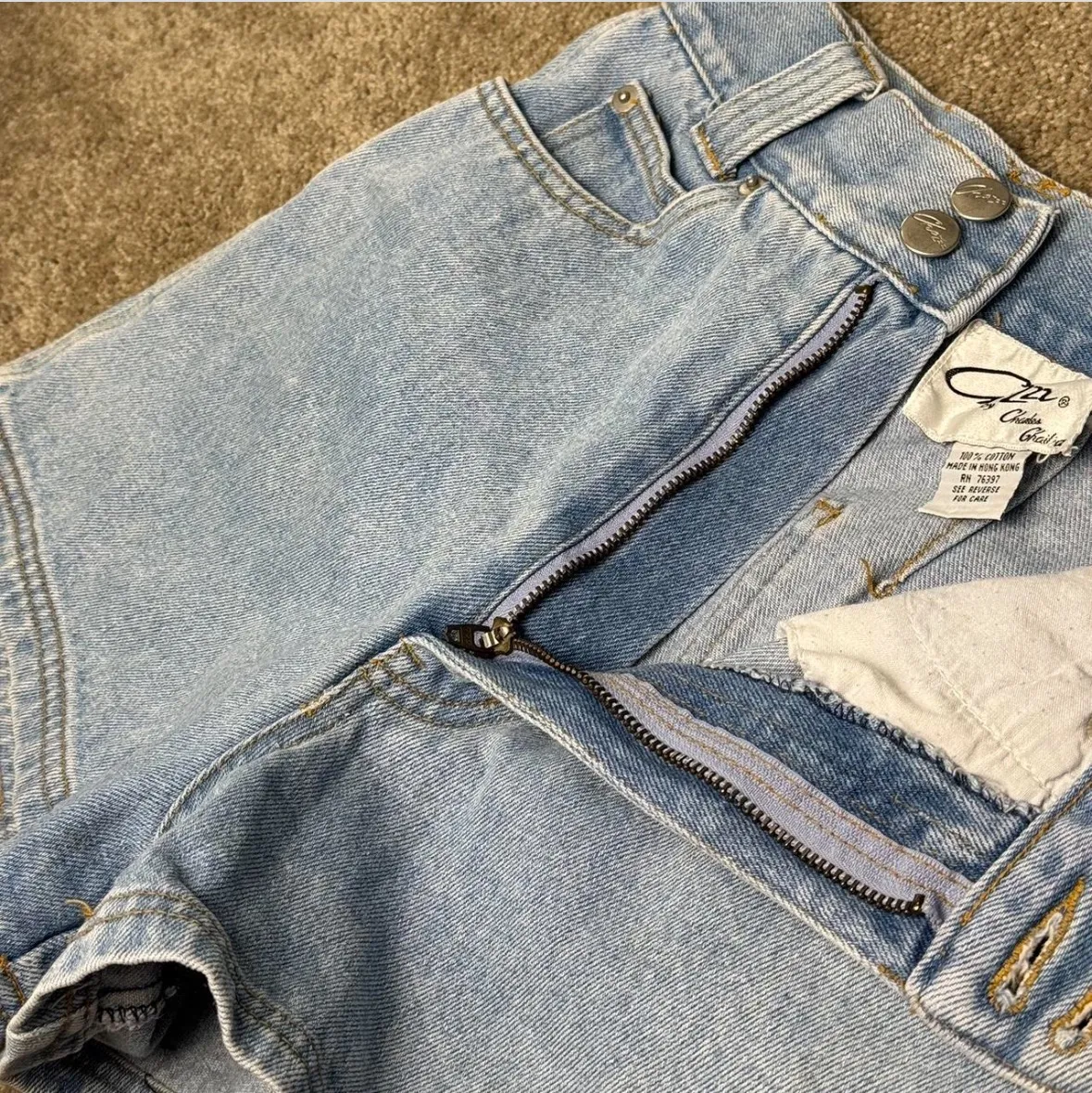 Chazz Vintage Denim Shorts Blue Size 23 - Image 7