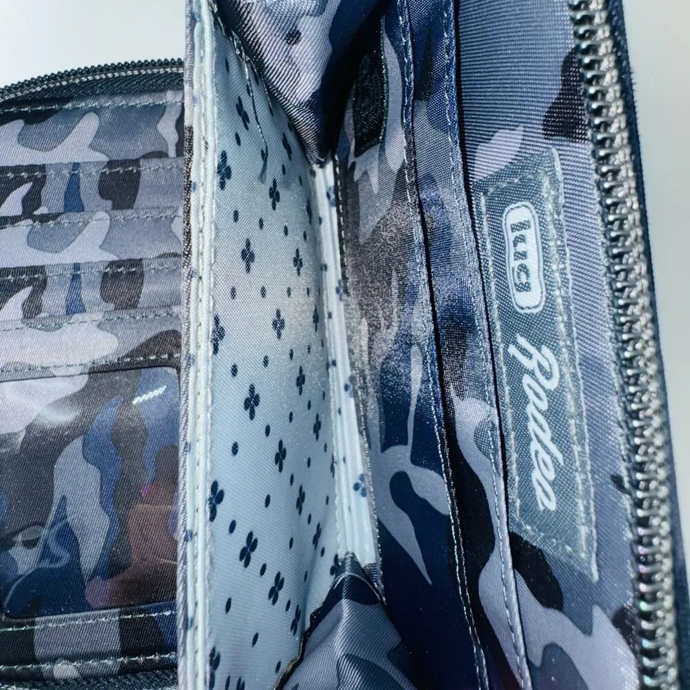 NWOT LUG Rodeo Wallet 6x4" Zip Around Blue Camp Camouflage Quilted Card Holder - Image 5