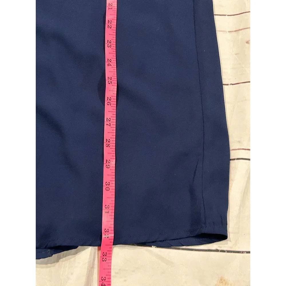 Everly Bow Mini Navy Dress Size M Feminine and Flirty! - Image 8