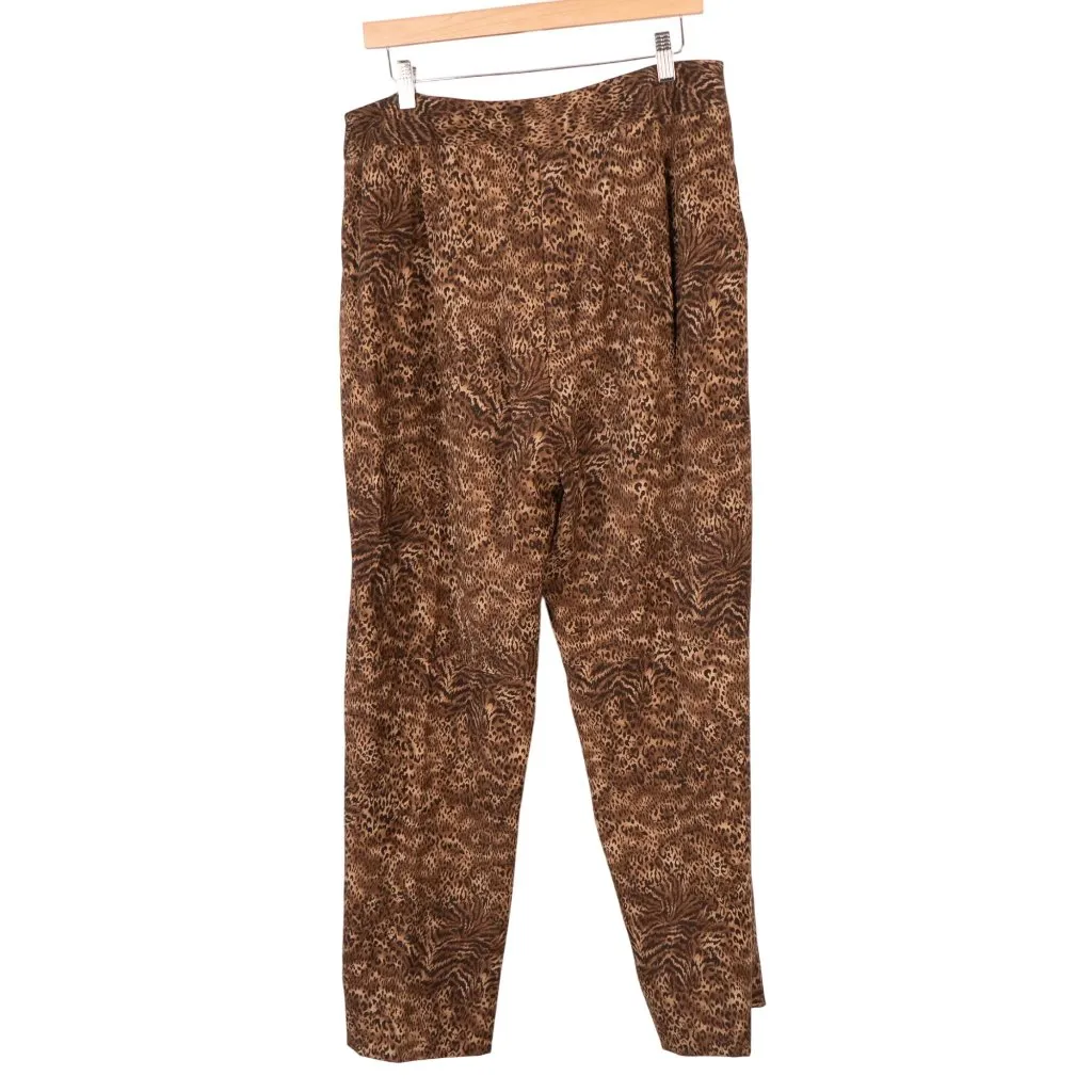 Y2K Leopard Print Jacket Pants Outfit 18 Brown Set Full Zip Napped Casual Pocket - Image 4