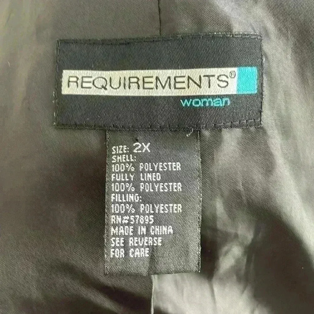 Vintage‎ Quilted Black Jacket Coat Women’s 2X Multicolor Pockets - Image 10