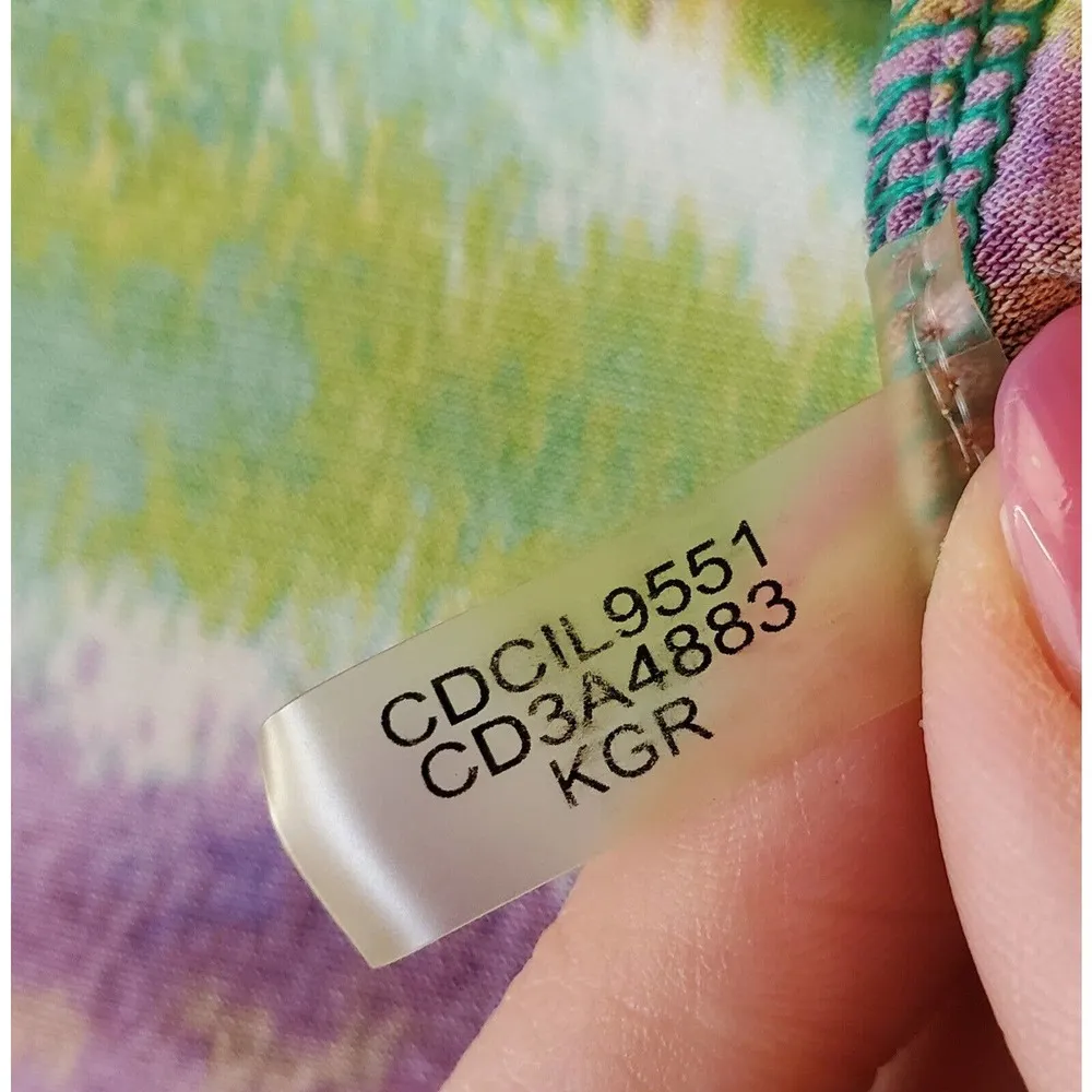 Calvin Klein Women's Multi Tie Dye Short Sleeve Wrap Collar Knee Length Dress S - Image 9