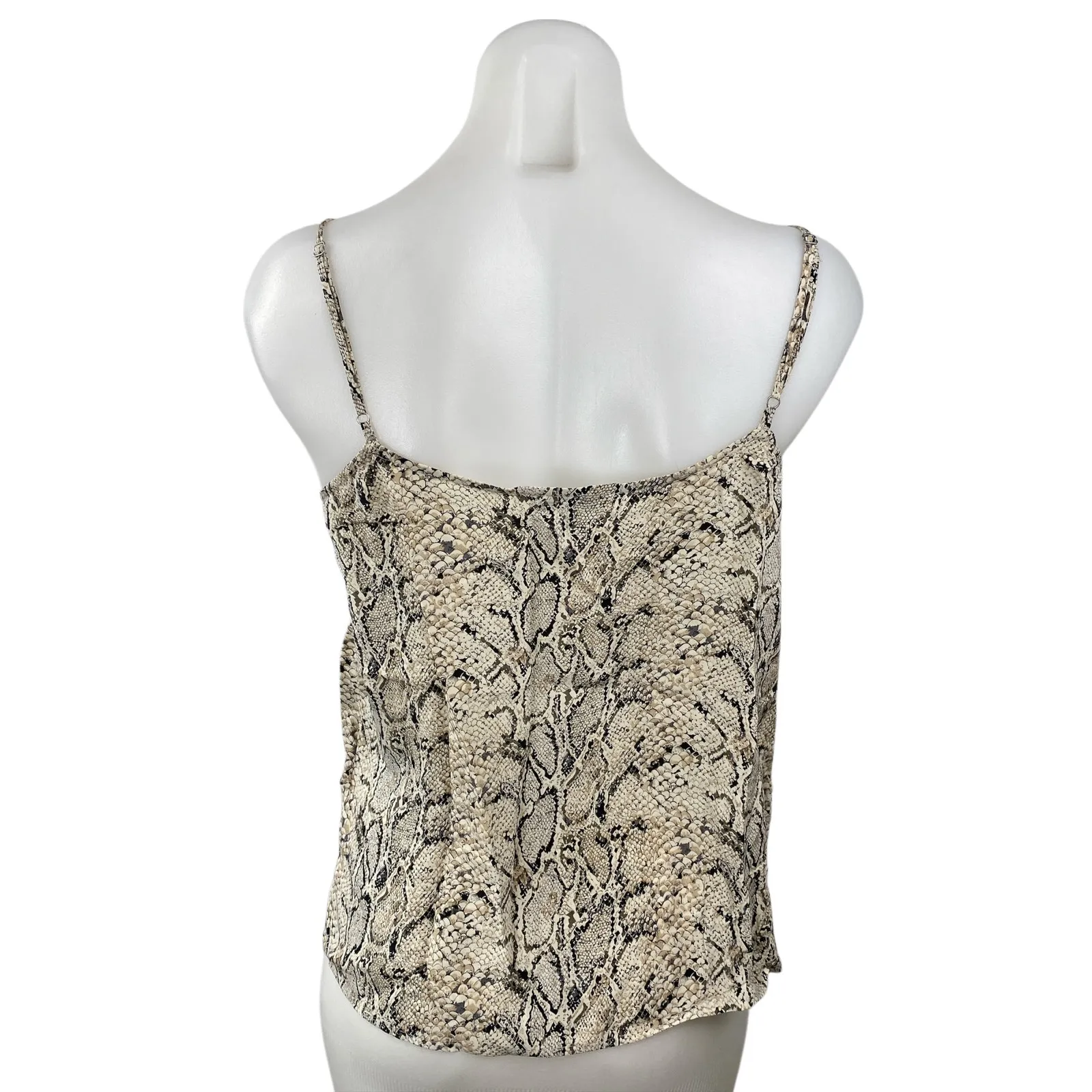 Equipment Women's Beige Snakeskin Graphic Print V Neck Cami Camisole Tank Top S - Image 4