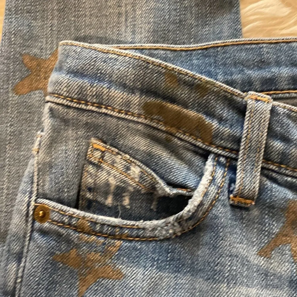 Current/Elliott The Stiletto Super Loved w/ Rose Gold Stars Denim Jeans Sz 25 - Image 3