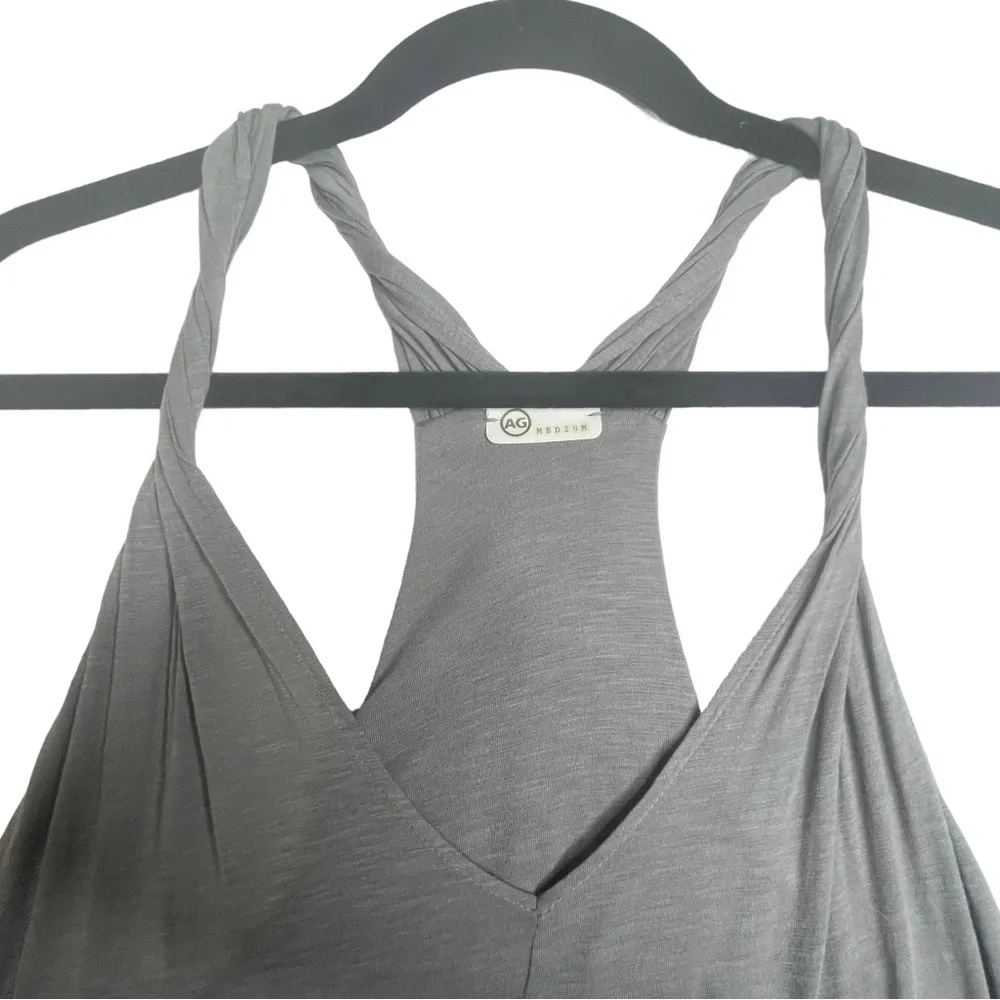 new AG Jeans Adriano Goldschmied 𖦹 Twisted Strap Trapeze Tank 𖦹 Gunmetal 𖦹 M - Image 4