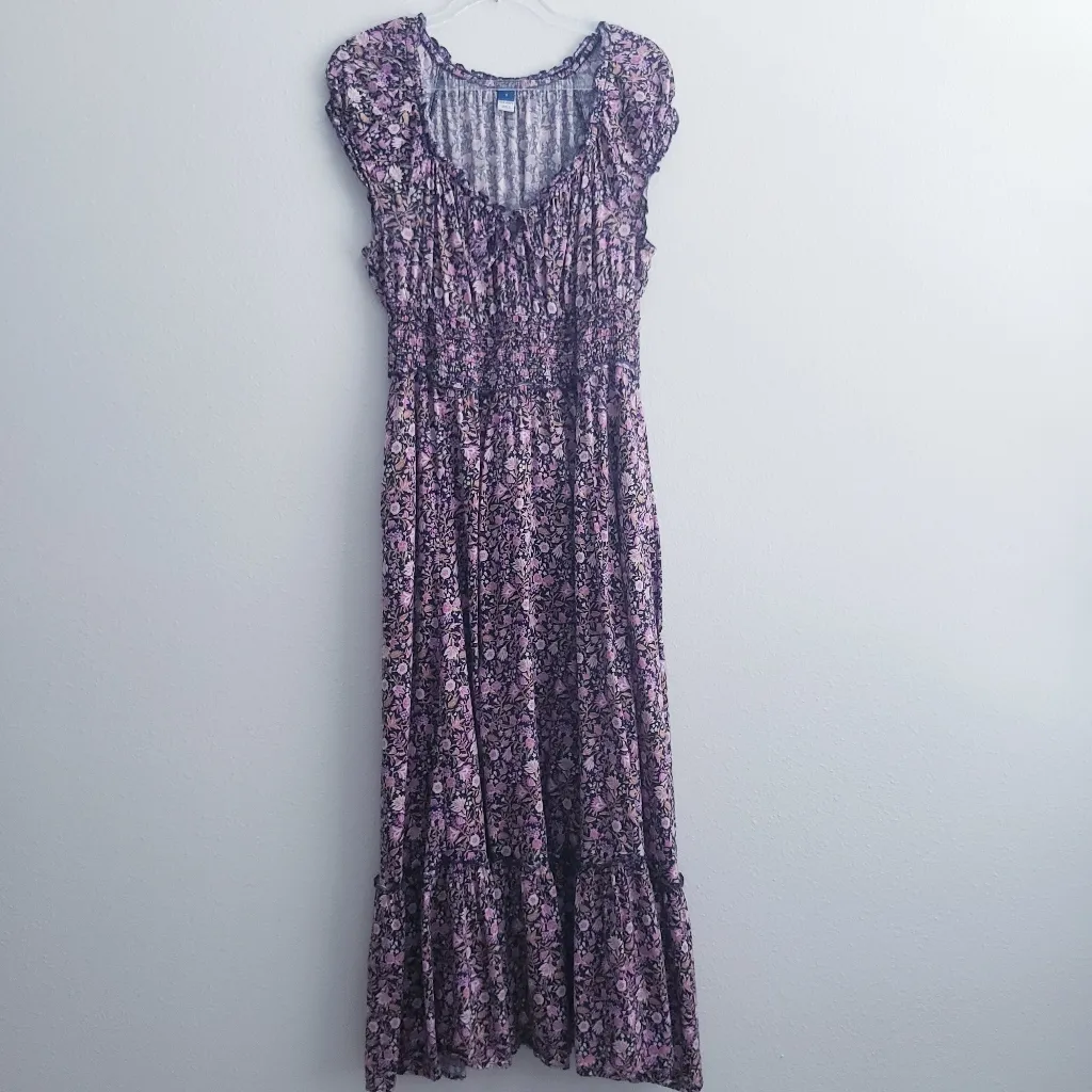 Old Navy Ruffle Floral Maxi Short Sleeve Dress - Image 2