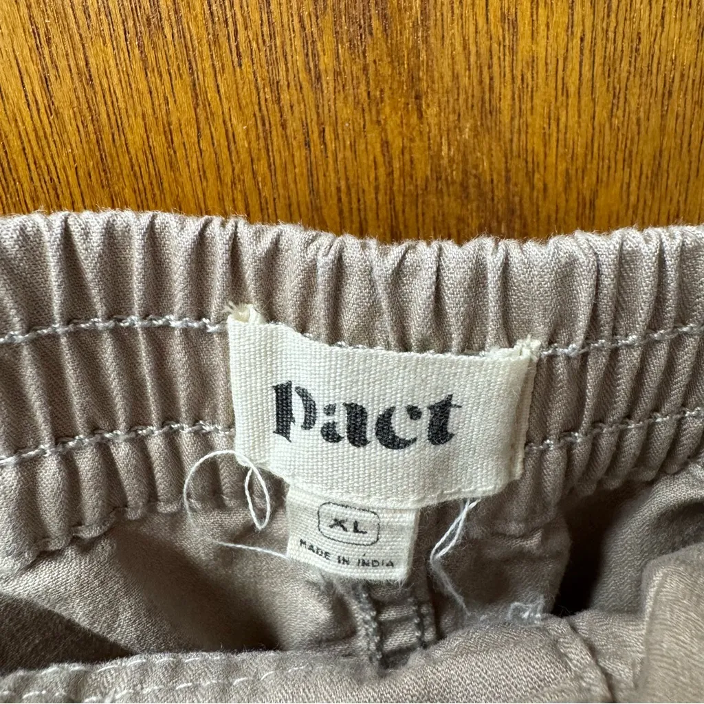 Pact Woven Twill Utility Joggers Womens Pants Zip Ankle Tan Khaki XL - Image 12