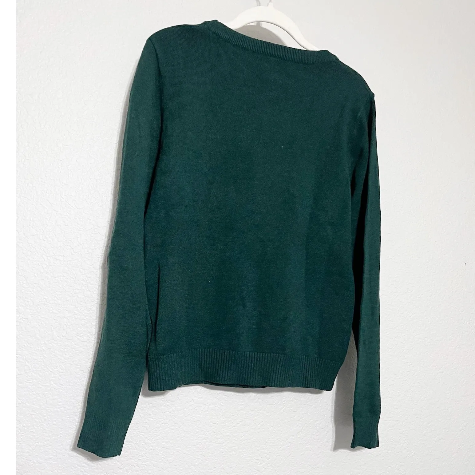 Womens Kidcore‎ Teddy Bear Crewneck Floral Knit Graphic Sweater Size L Green Size L - Image 5