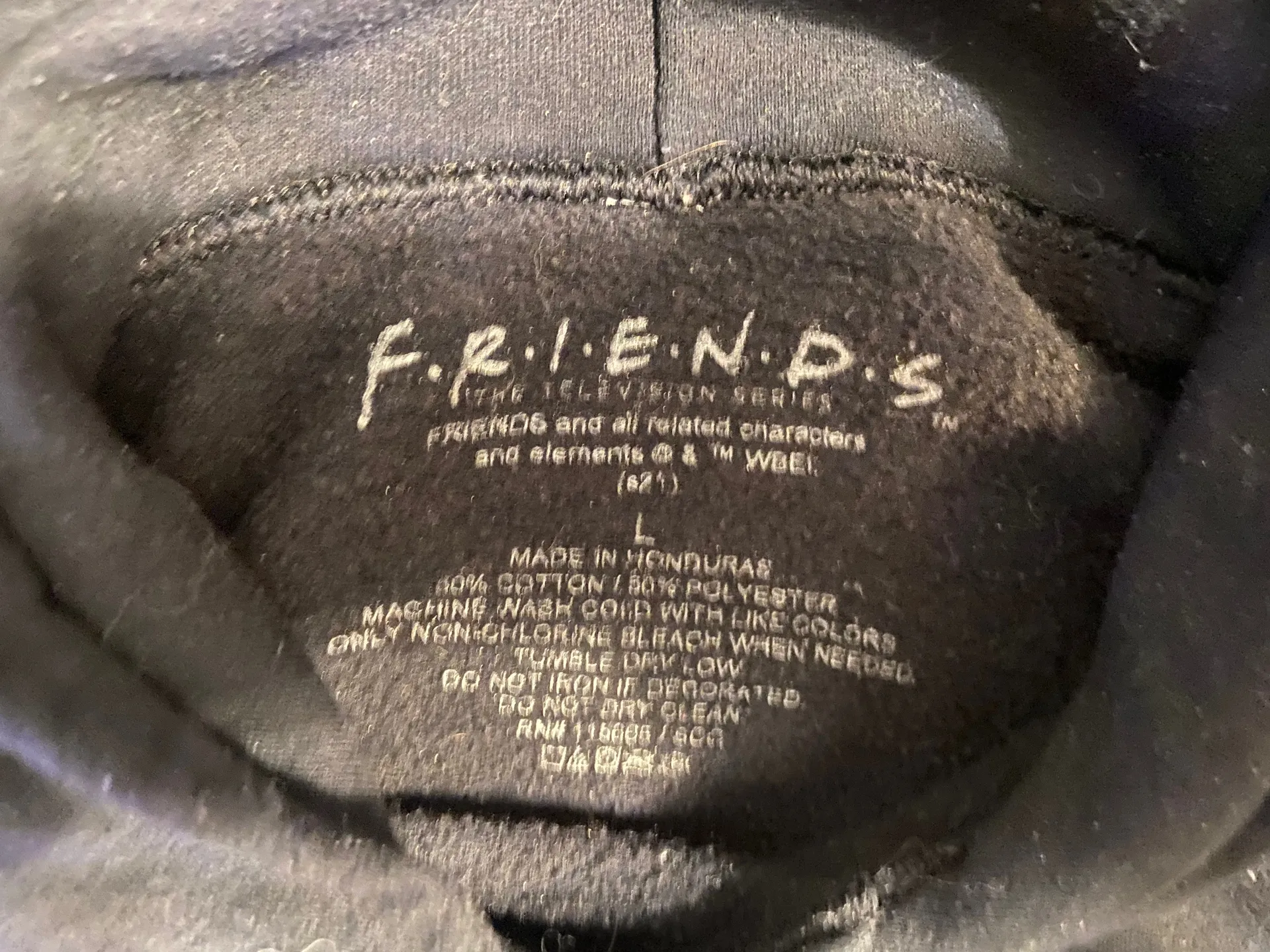 Friends Graphic Hoodie Black Size L - Image 3