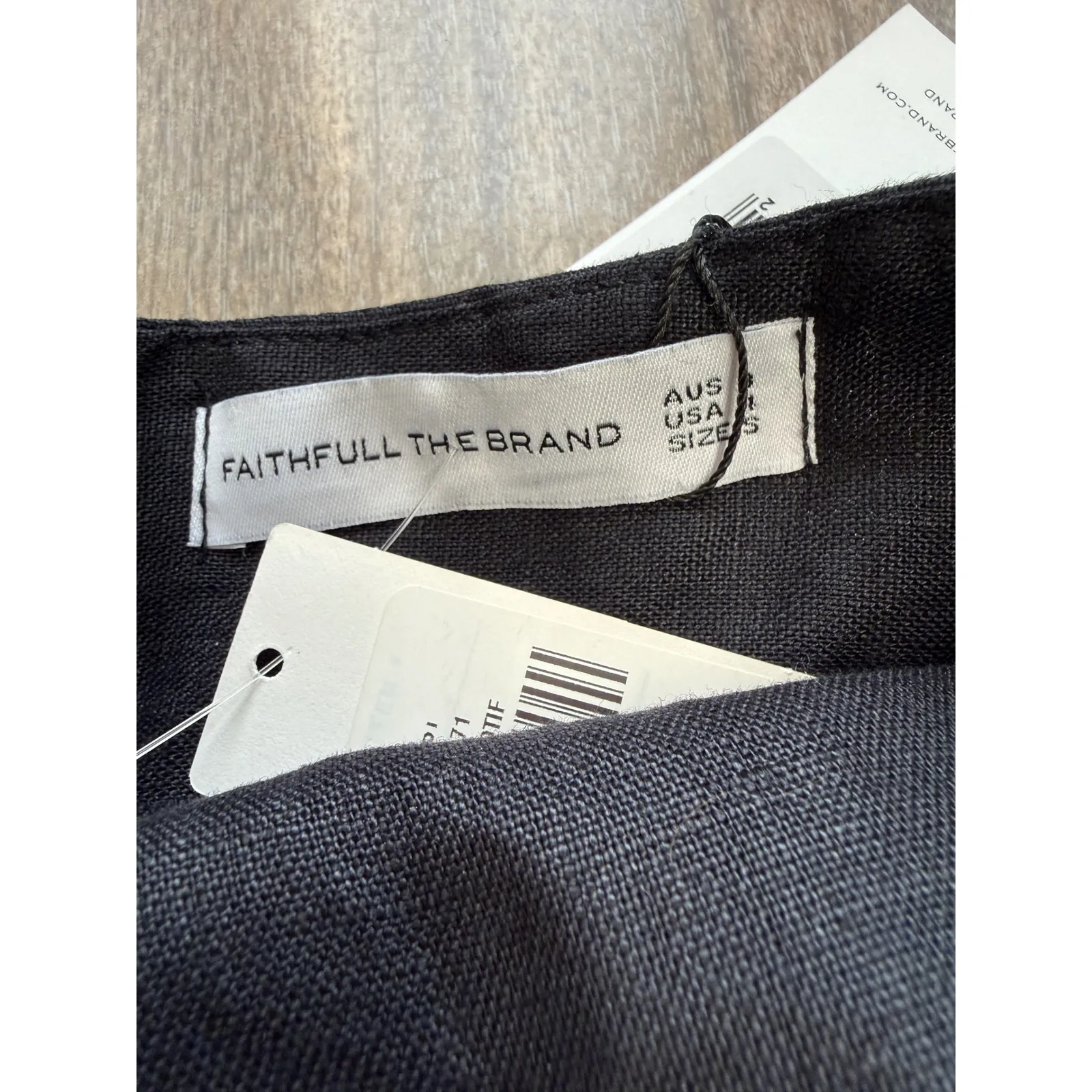 Anthropologie NWT Faithfull the Brand Azul Linen Wide-Leg Pants Women's 4 Black - Image 6