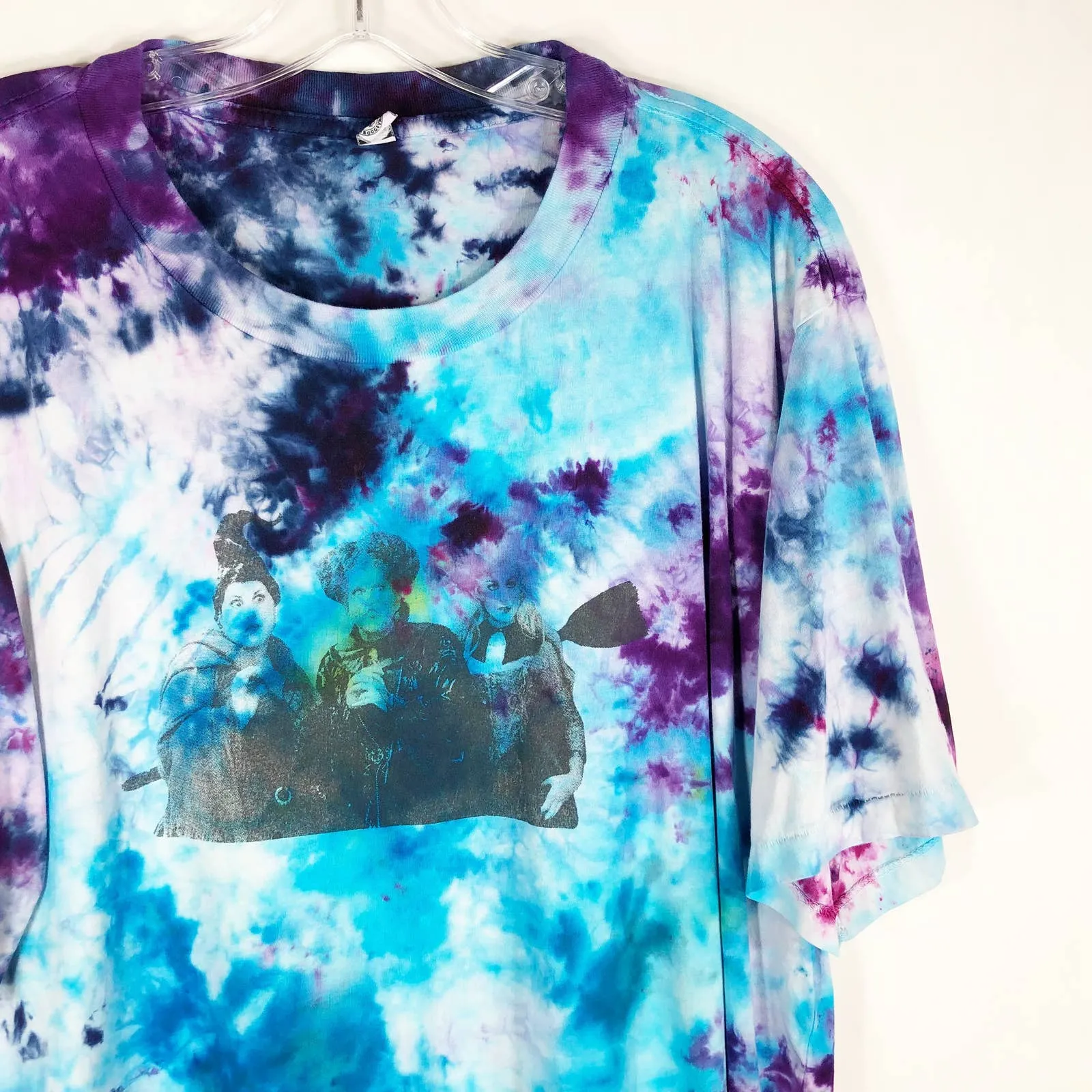 Hocus‎ Pocus XXL Tee Shirt Handmade Tie Dye Purple Blue Witches Graphic 1063 - Image 5