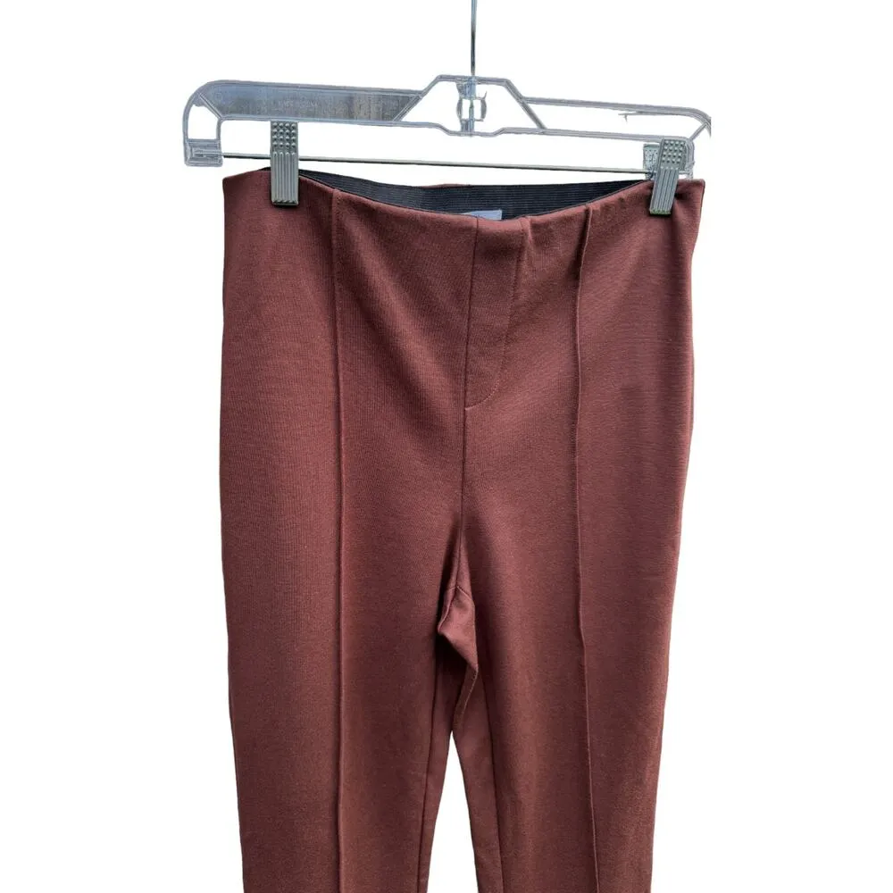Peace Love World Ponte Split Hem Pants Chocolate Brown XS - Image 2