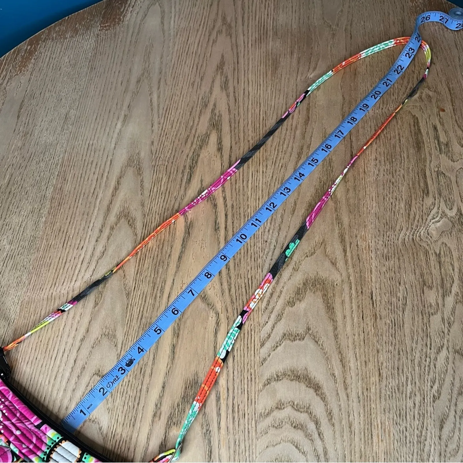 Vera Bradley Ziggy Zinnia Frannie Crossbody Purse Bag Pink Orange - Image 8