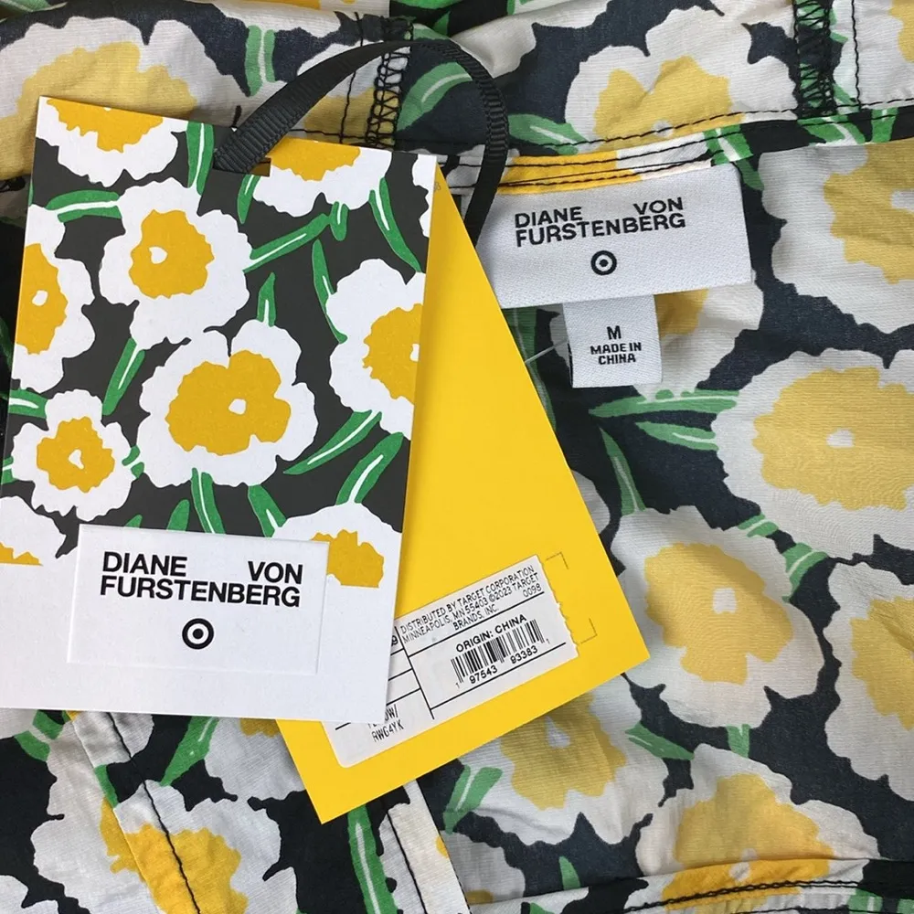 Diane Von Furstenberg Floral Print Sleeveless Print Zip Up Sporty Vest NEW M - Image 8