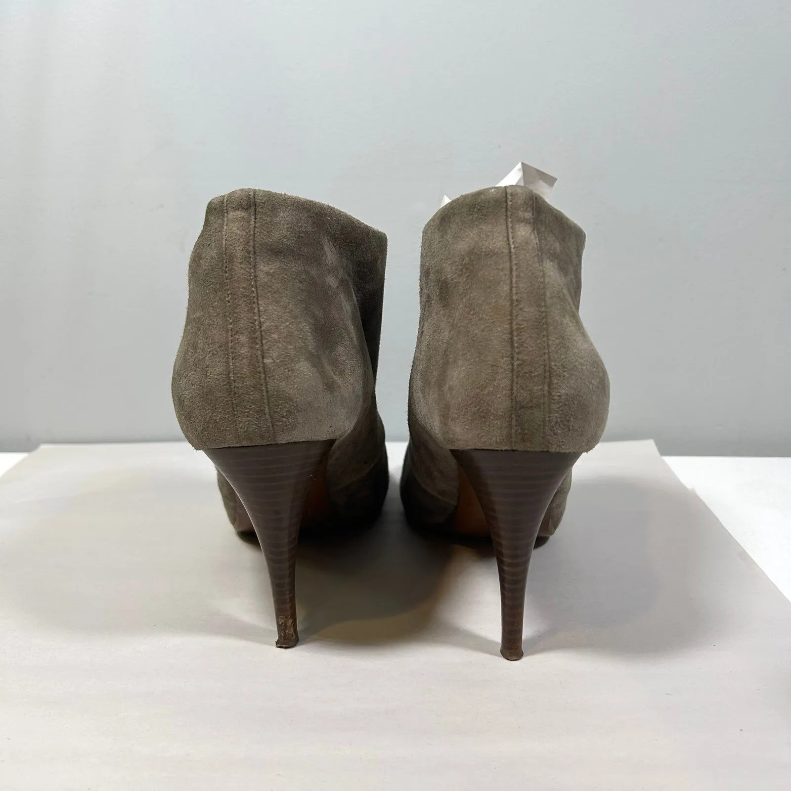J Crew Archer Italy Suede Peep‎ Toe Ankle Bootie Heels Womens 10 - Image 5