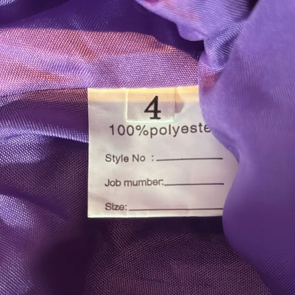 Women’s Purple Short Party Dress Beading Sheer Bodice Corset Back Ties Size 4 - Image 8