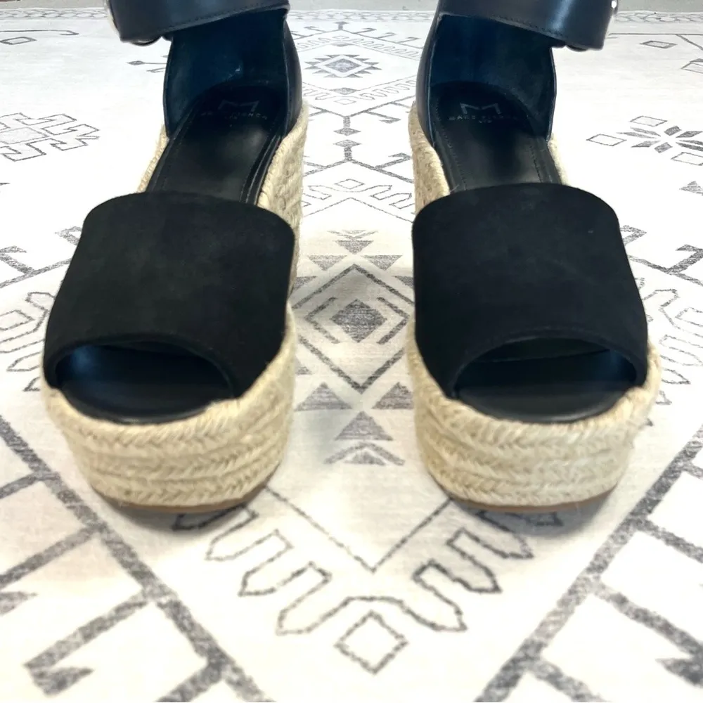 Marc Fisher LTD Alita Espadrille Wedge Sandals in Black Size 10 - Image 4
