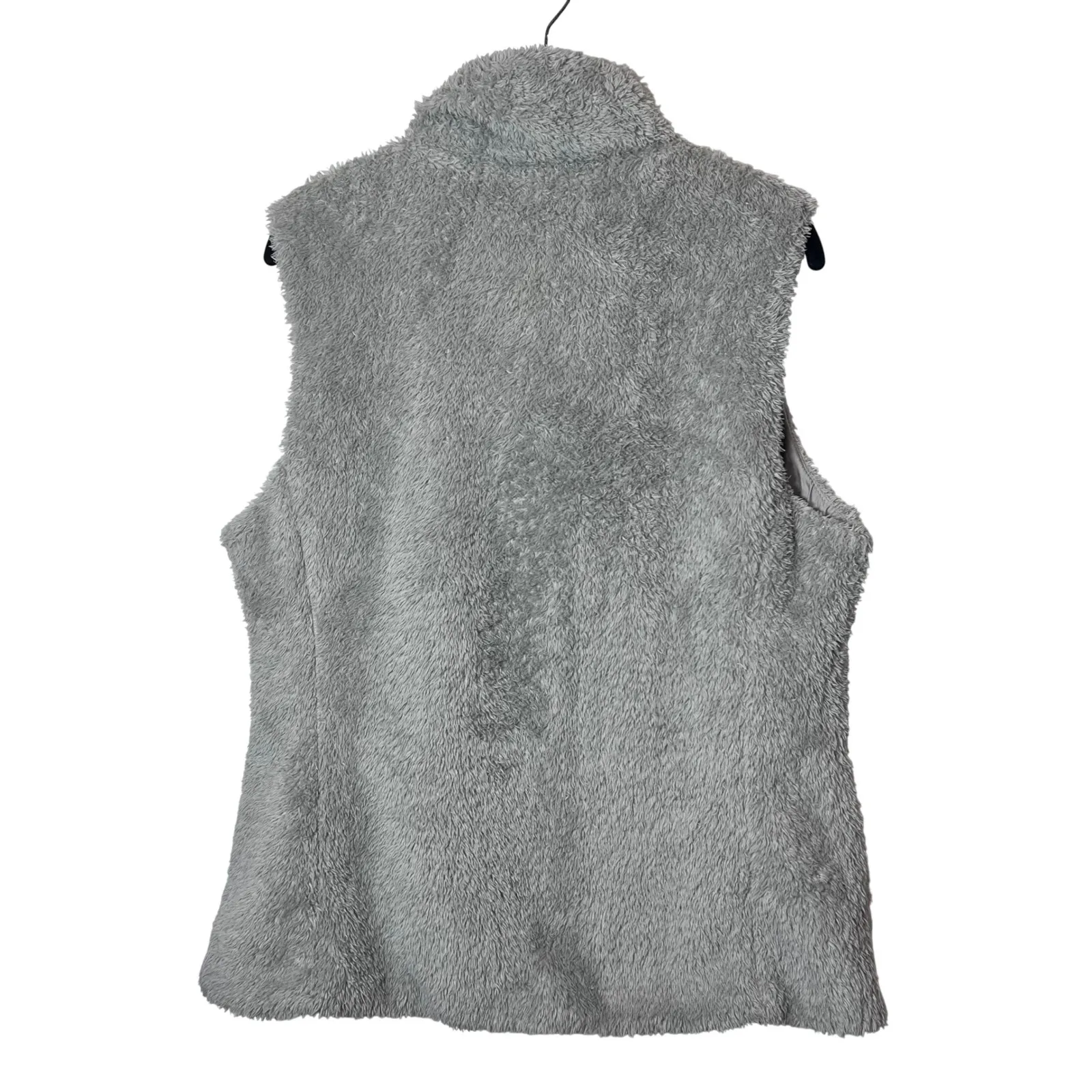 Patagonia Gray Fleece Vest Women Size XL Full Zip Puffer Sherpa Winter Warm - Image 7