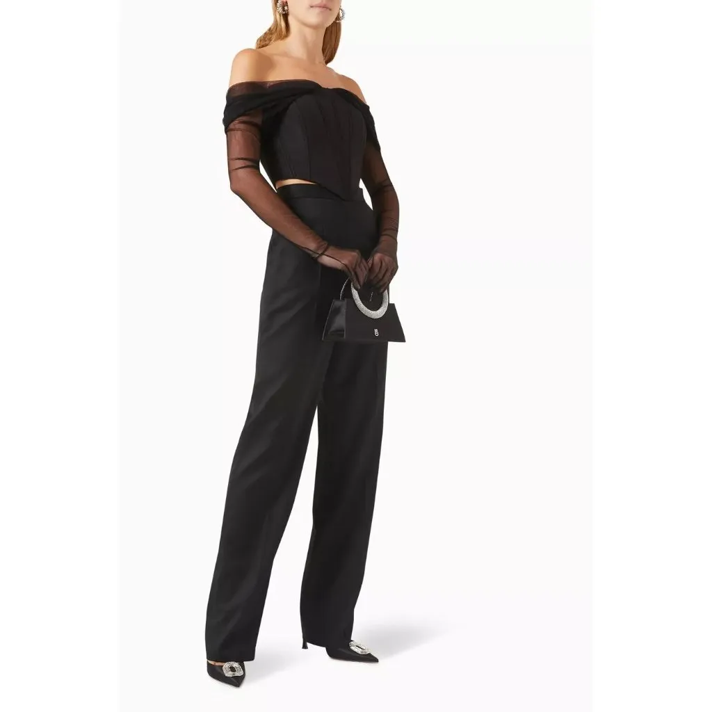 MANURI Gigi Corset Gloves Top in Black Medium New Womens Bustier Blouse - Image 10