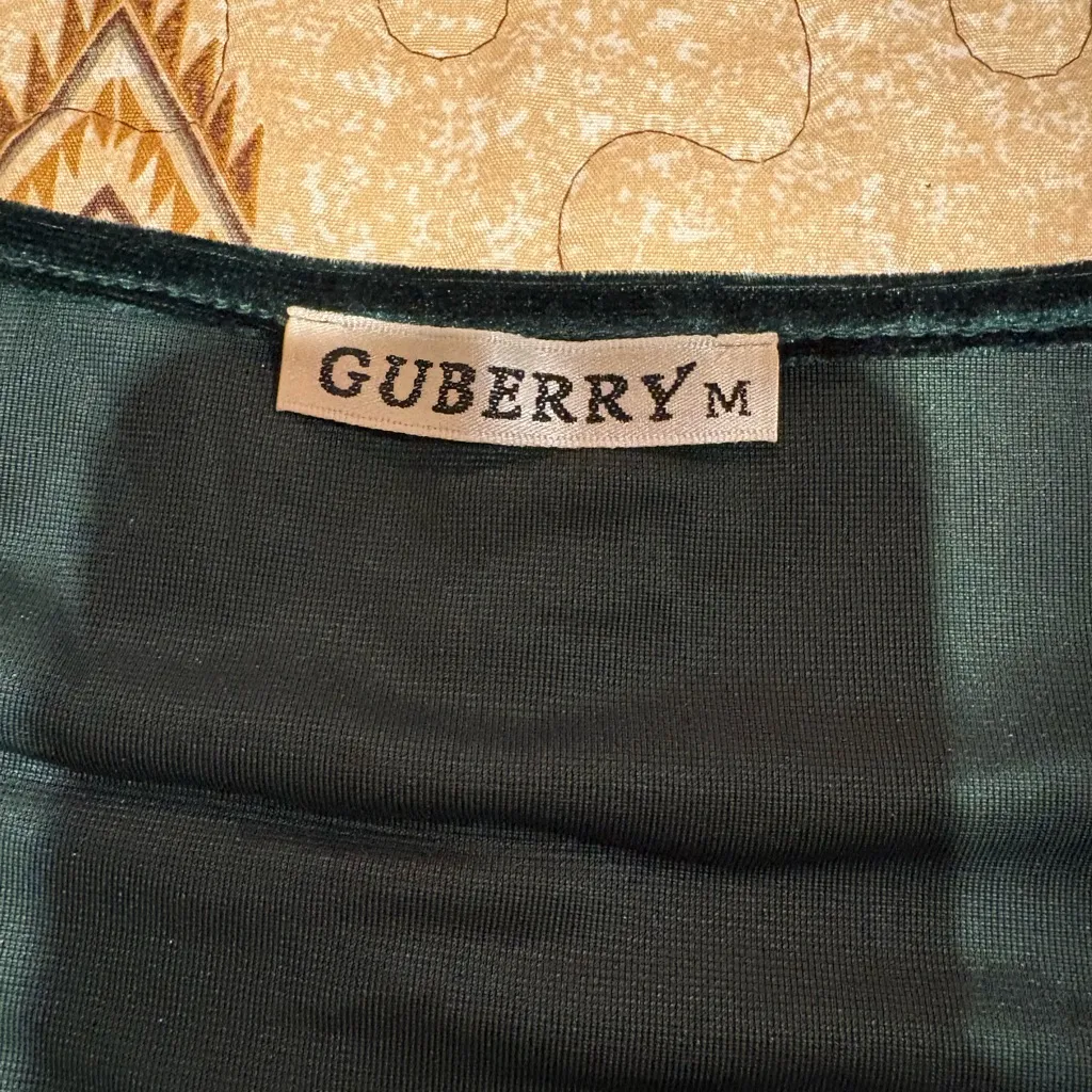 Guberry Women's Wrap V Neck Long Sleeve Velvet Bodycon ruched side Women’s M Green Size M - Image 5