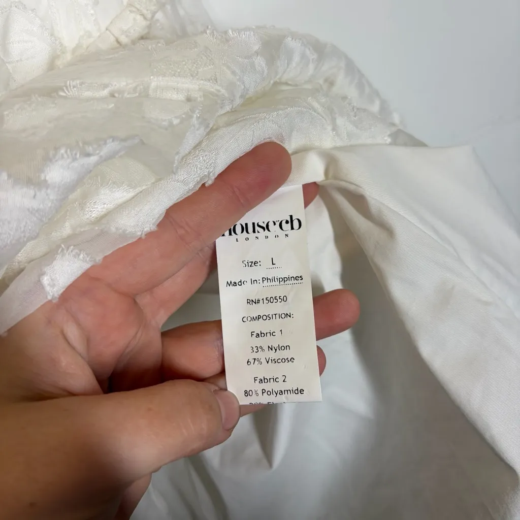 NWT House Of CB Nerissa White Jacquard Corset Mini Dress Size Large - Image 13
